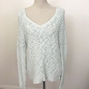 Free People Light Green V-neck Sweater Size S